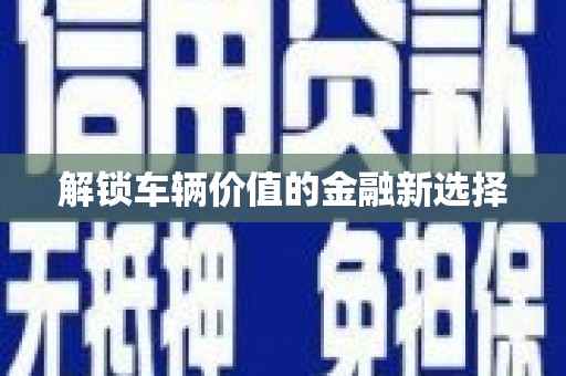 桦甸解锁车辆价值的金融新选择