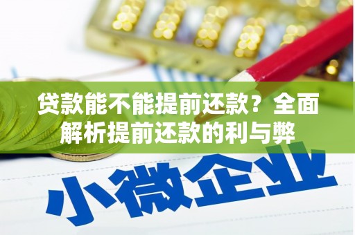 桦甸贷款能不能提前还款？全面解析提前还款的利与弊